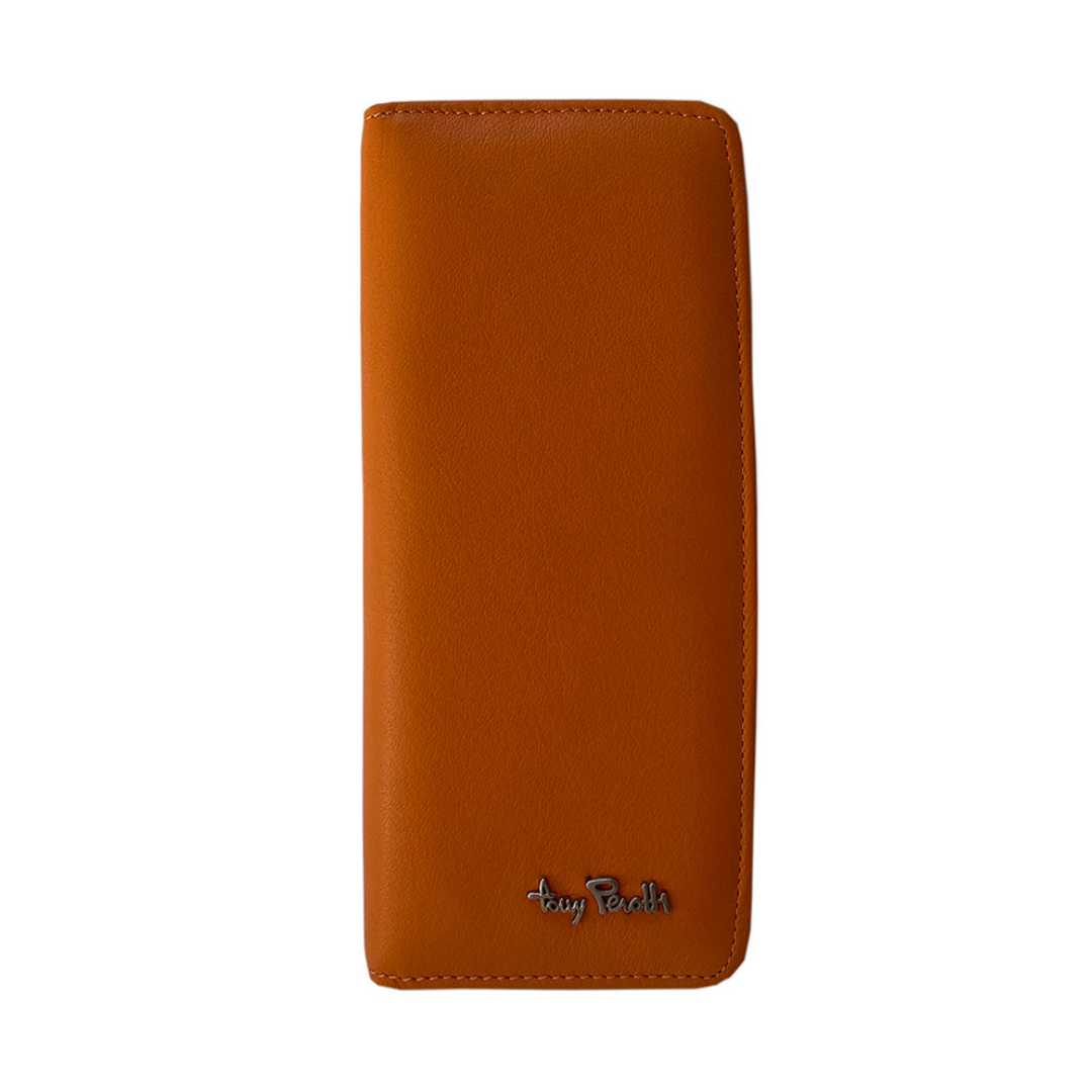 Tony Perotti Contatto 2701Z+rfid arancio orange RFID wallet — front view