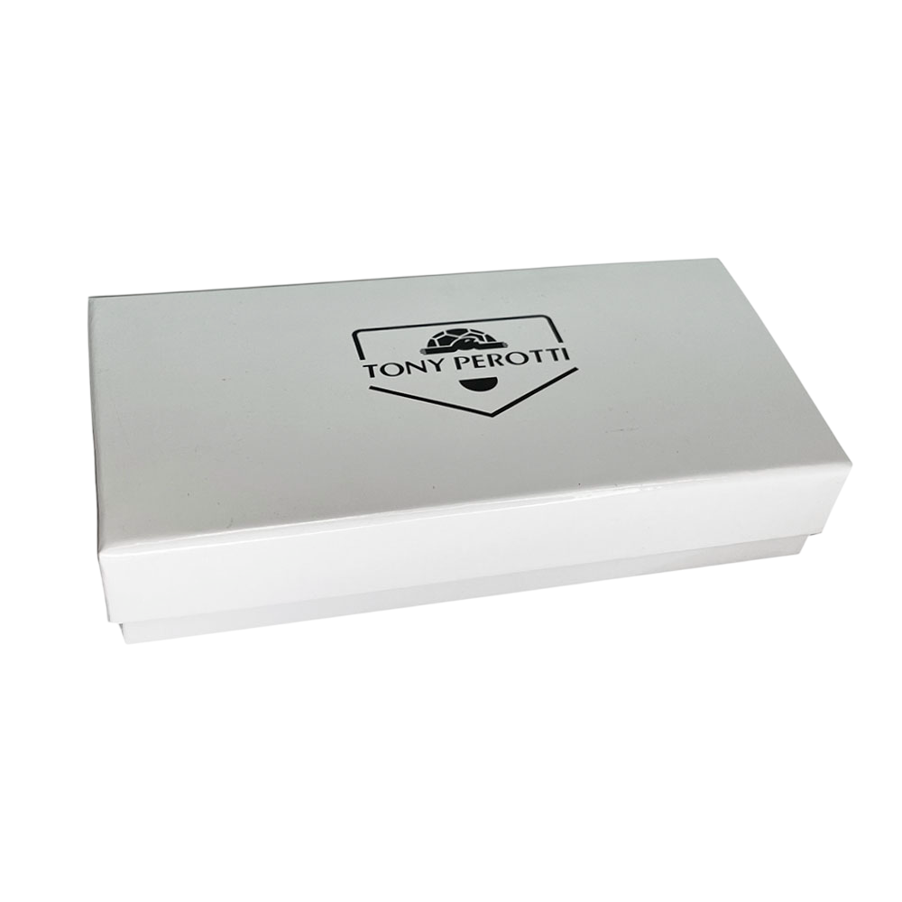 White branded Tony Perotti box supplied with the key pouch, handcrafted in Italy — Italico 3297 moro