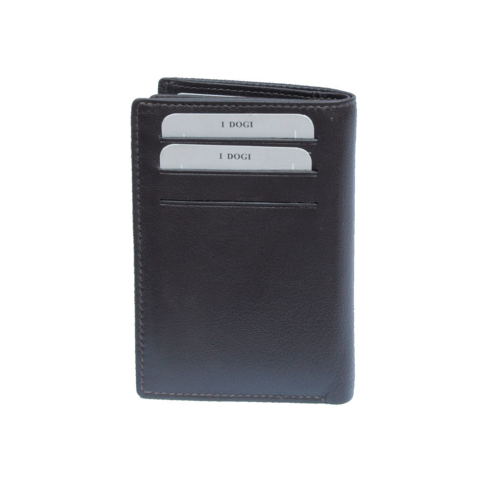 Dark brown Cortina 5065 card wallet, detail view