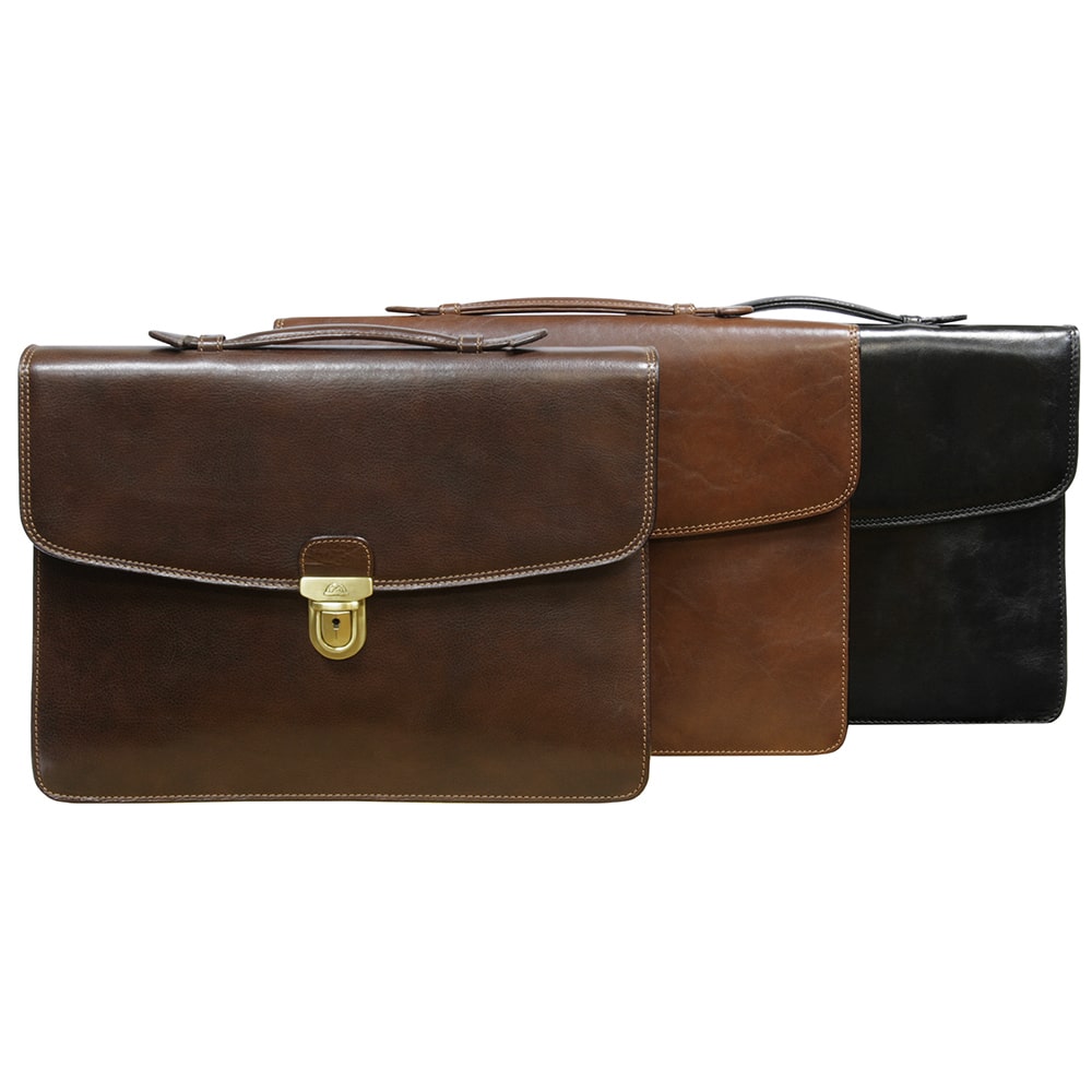 Briefcase men's leather brown Tony Perotti Italico 8091 moro