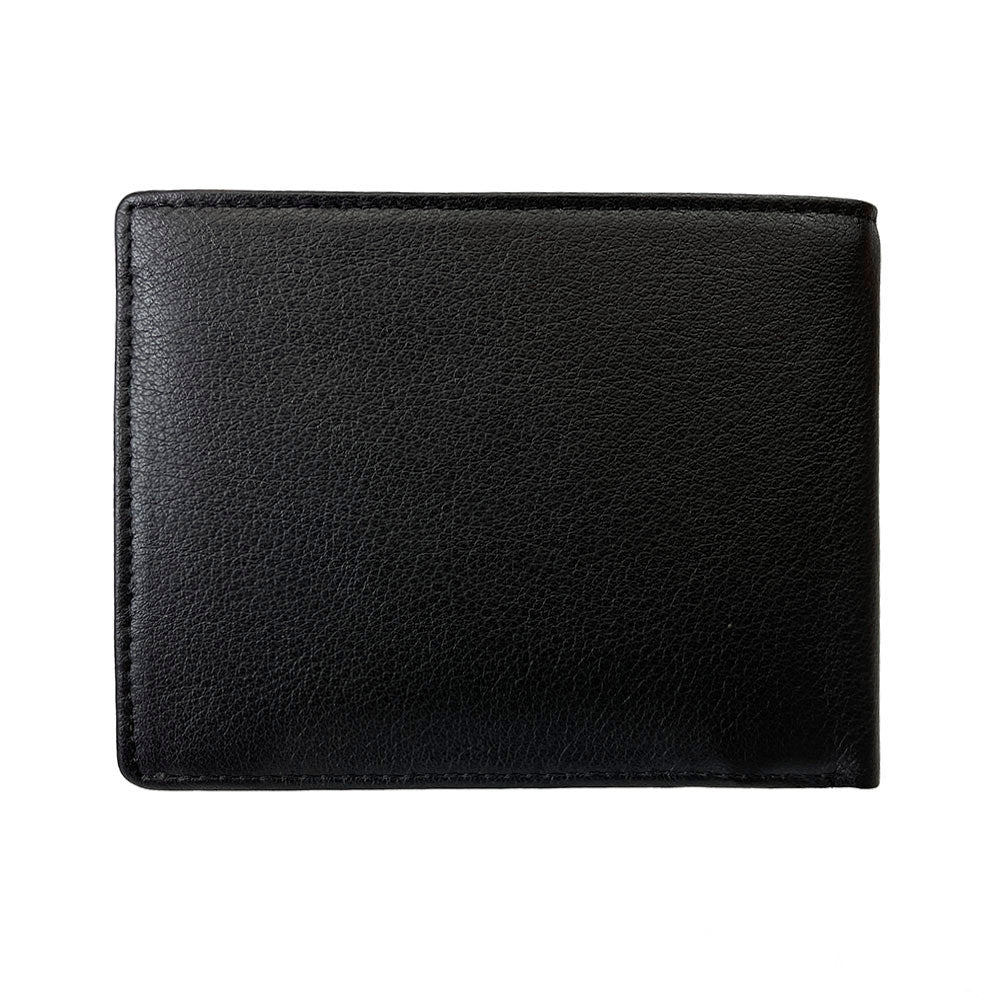 Back of black pebbled leather bifold wallet Tony Perotti Contatto 534+RFID nero