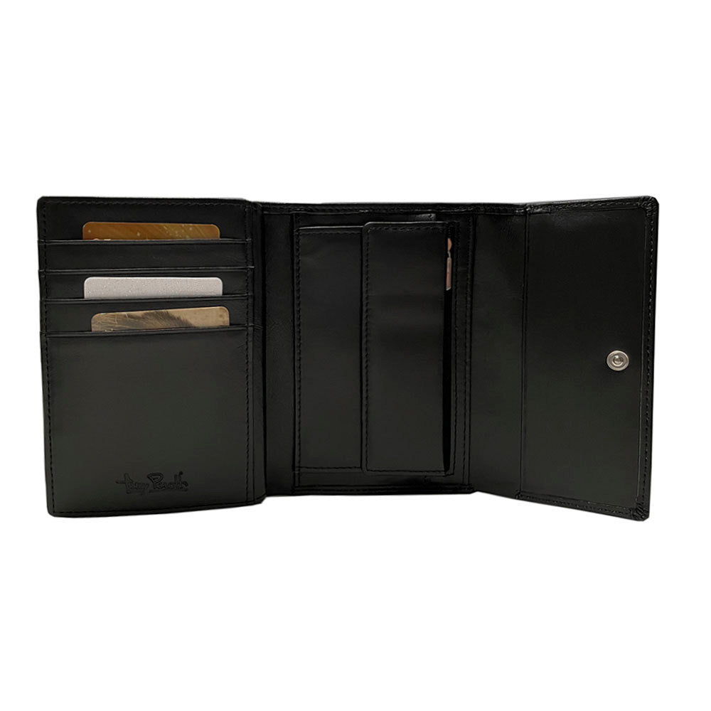Black Swarovski 500N wallet — card columns detail