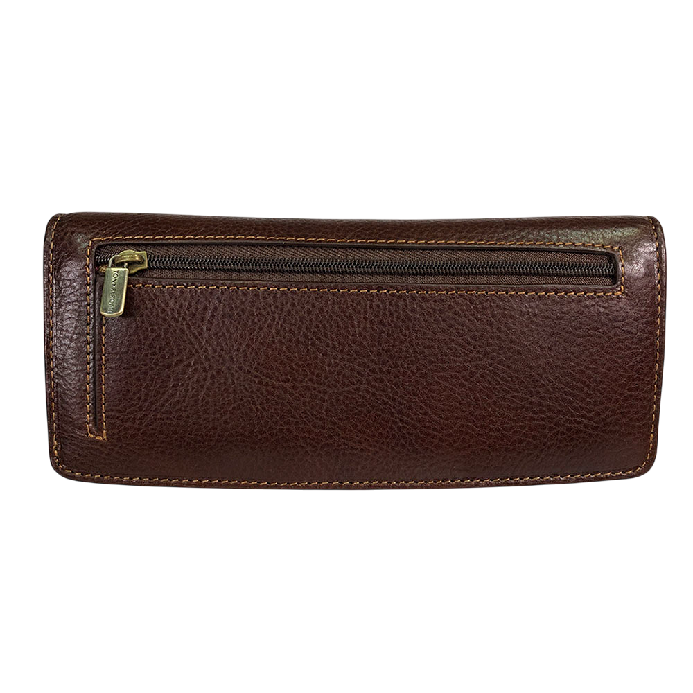 Tony Perotti Italico 2701Z moro wallet — back view with zip pocket