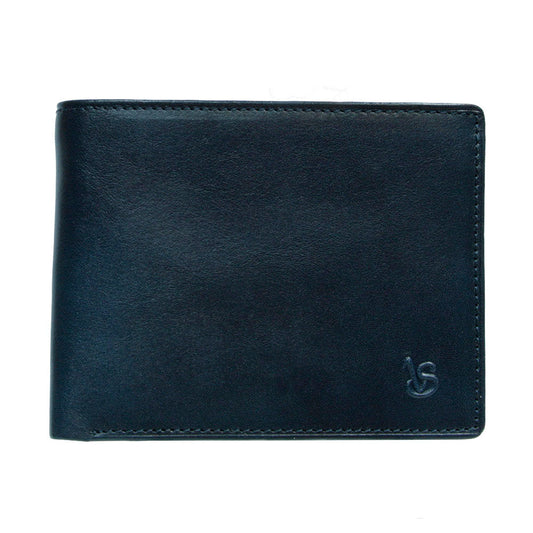 Tony Perotti Viasorte 533 navy men's bifold wallet — closed front view