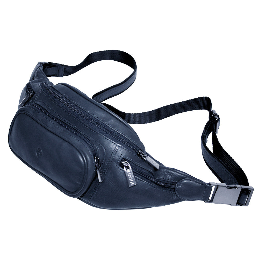 Cortina 6000 navy at an angle, showing the side-release buckle and the slider on the belt