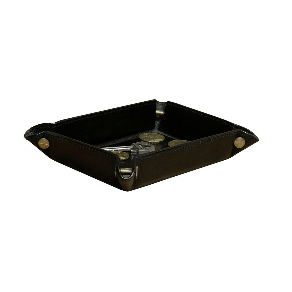 Tony Perotti Scrittoio 1365S nero — the tray at an angle, holding keys and coins