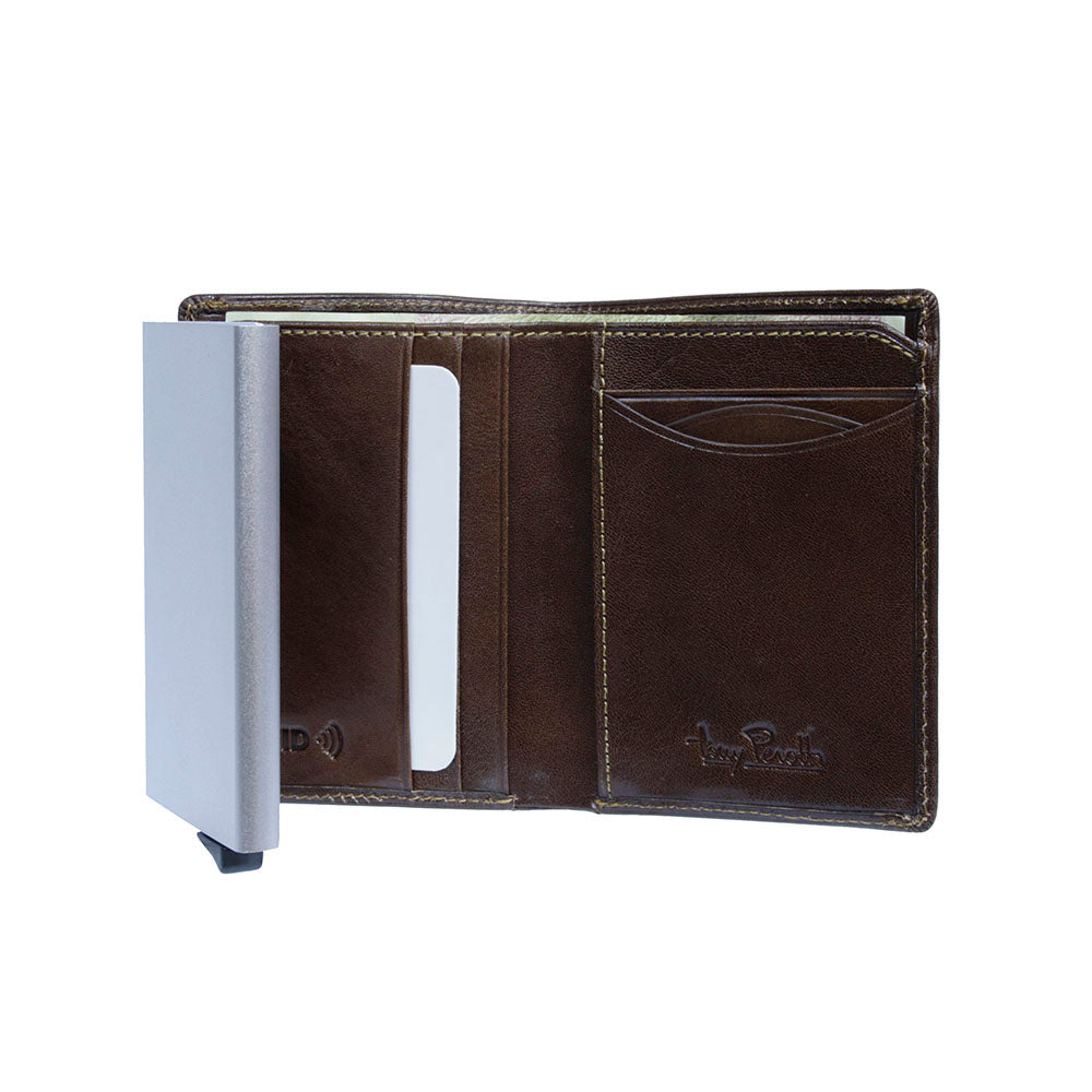 Tony Perotti Nevada 3758 moro — fully open: card slots, RFID mark and banknote compartment