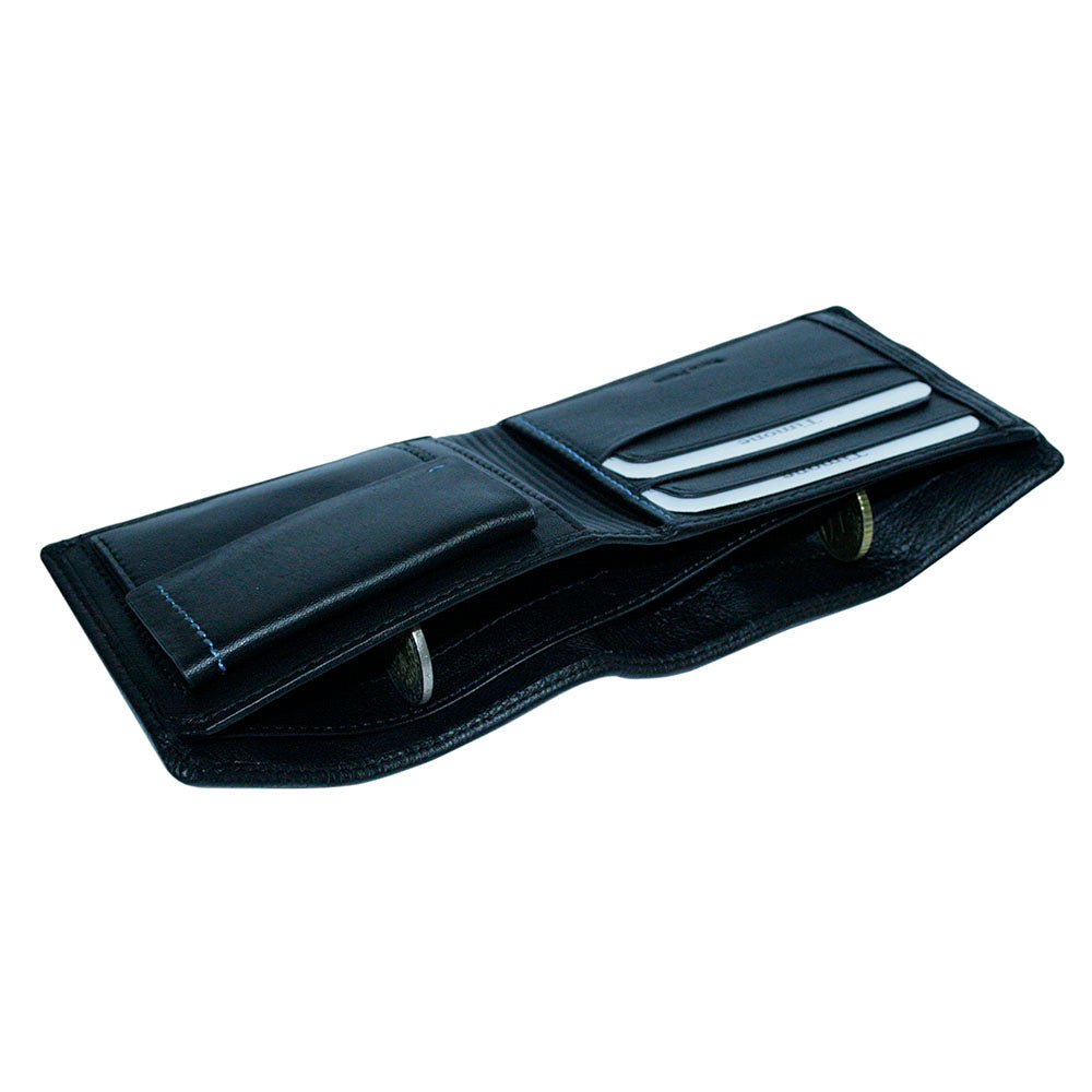 Tony Perotti Timone 11013P black wallet, side view into the bill compartment