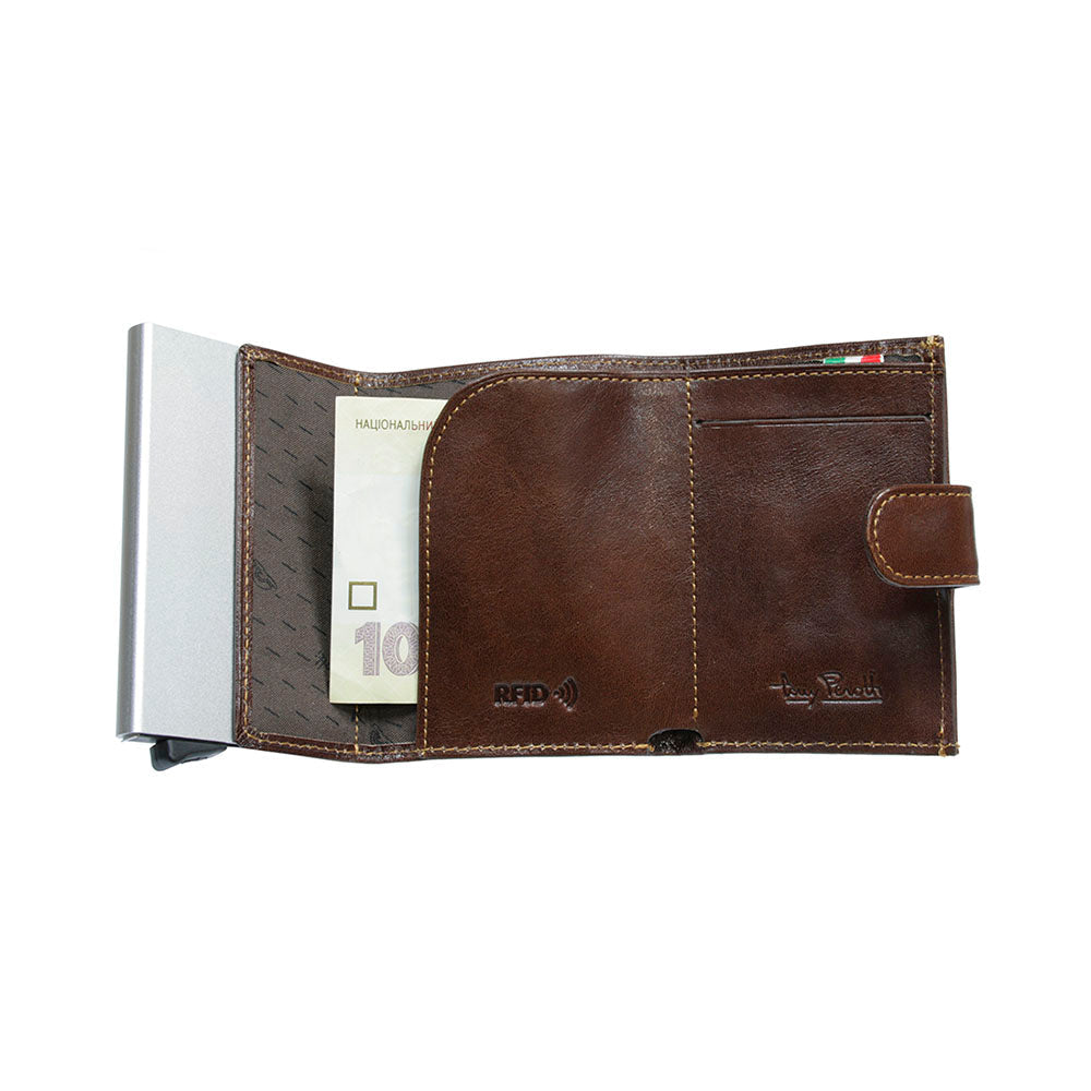 Tony Perotti Nevada 3768 moro — fully open: lined banknote compartment and embossed RFID mark
