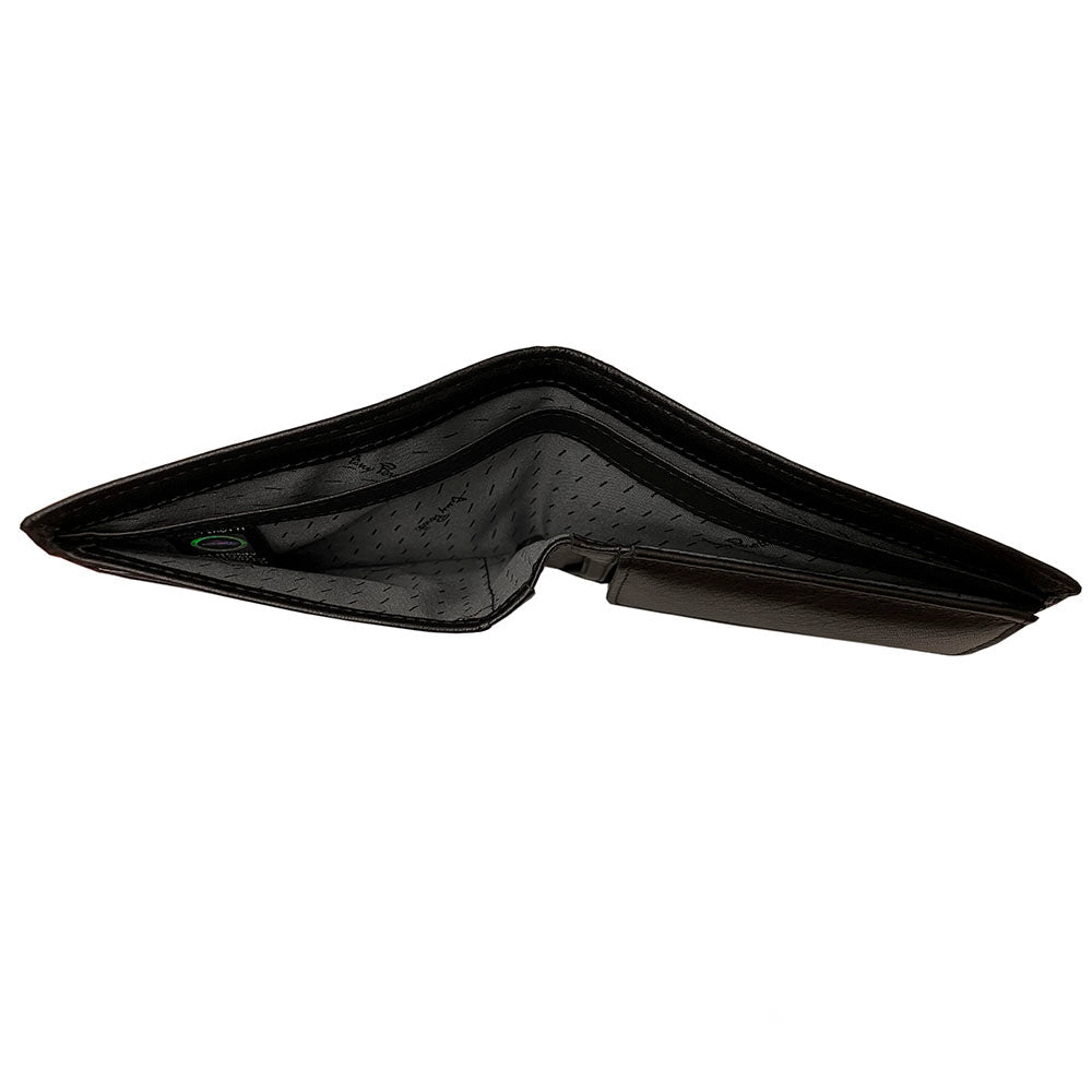 Bill compartment of Tony Perotti Contatto 534+RFID nero with grey signature-print lining