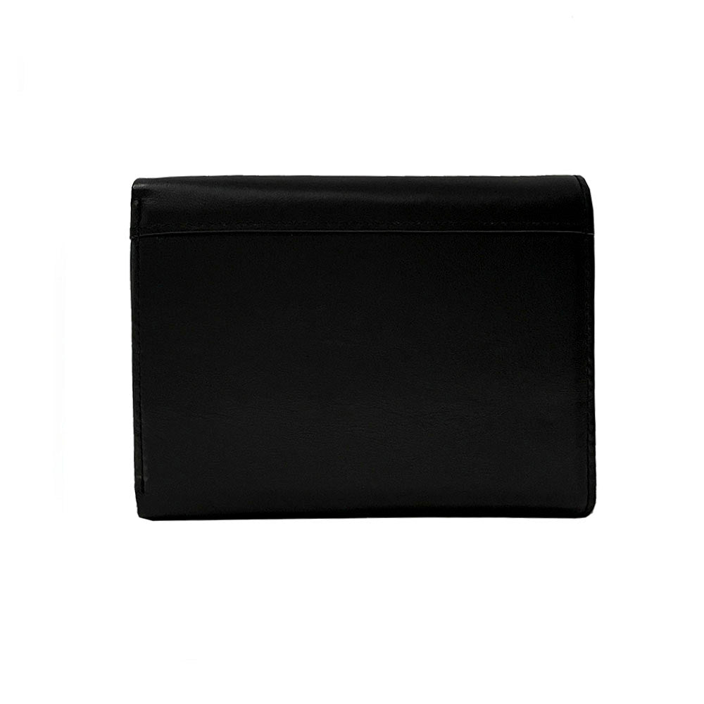 Back of the black Swarovski 500N calf leather wallet