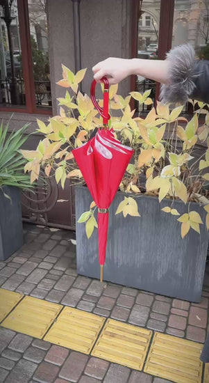 Pasotti red polka dot umbrella