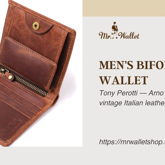 Video review: Tony Perotti Arno 1165 whisky men's brown vintage leather bifold wallet with coin pocket