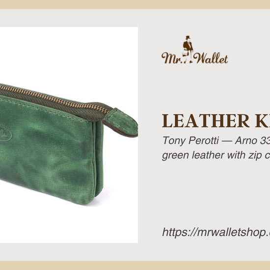 Video review: Tony Perotti Arno 3350 deep green leather key case with zip and card pocket