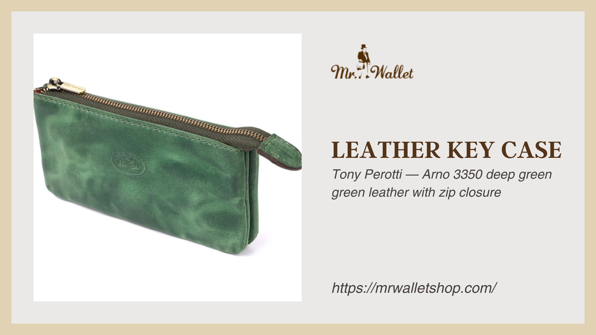 Video review: Tony Perotti Arno 3350 deep green leather key case with zip and card pocket