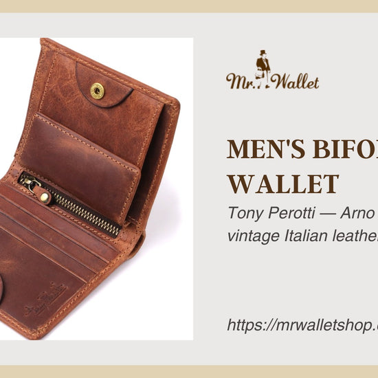 Video review: Tony Perotti Arno 1165 whisky men's brown vintage leather bifold wallet with coin pocket