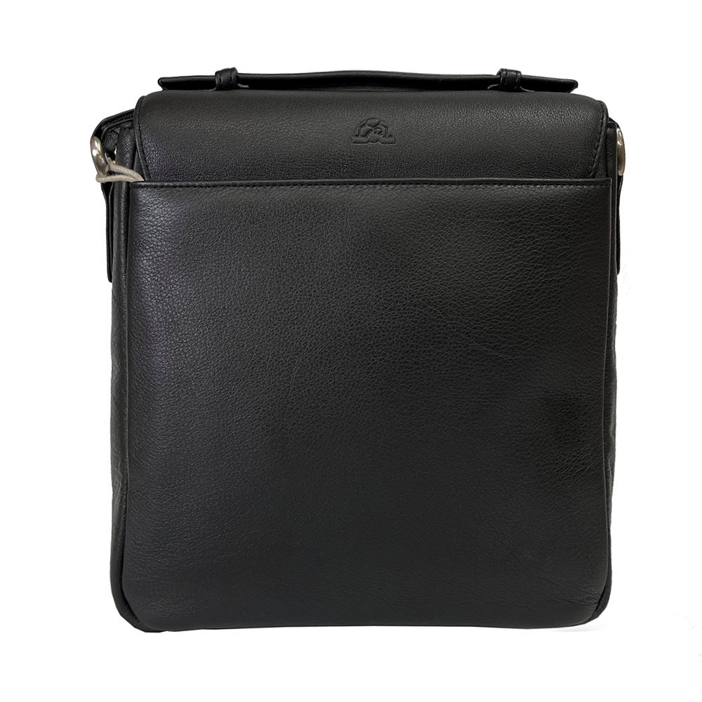 Back of the Contatto 9207-24 — flat open pocket and the embossed Tony Perotti turtle emblem on the flap