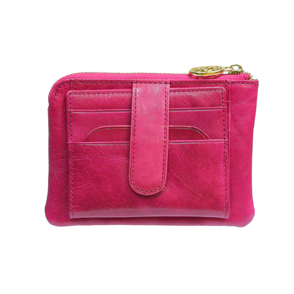 Tony Perotti Topkapi 3461 geranio — the back with the flat pocket and its leather snap tab
