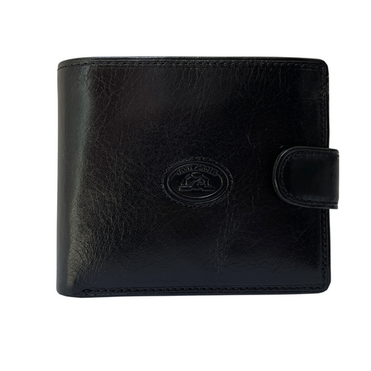Tony Perotti black bull leather bifold wallet — Italico 2569A nero