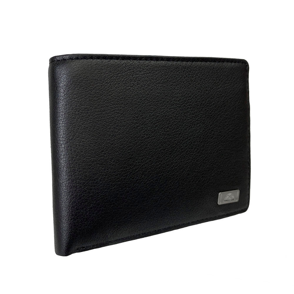 Tony Perotti Contatto 534+RFID nero black leather bifold wallet, angled side view