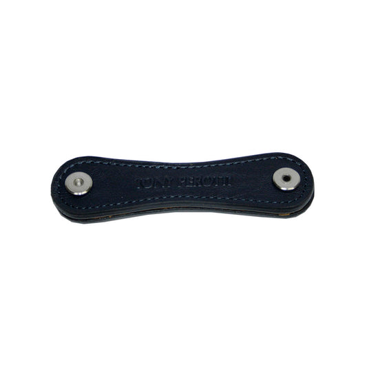 Tony Perotti Nevada KR-198 navy — navy leather key organiser closed, «TONY PEROTTI» embossed between the two screw posts