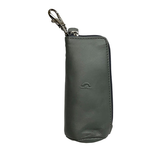 Tony Perotti New Rainbow 4025 grigio — grey leather key case standing upright, the swivel snap hook on top and the embossed Tony Perotti turtle