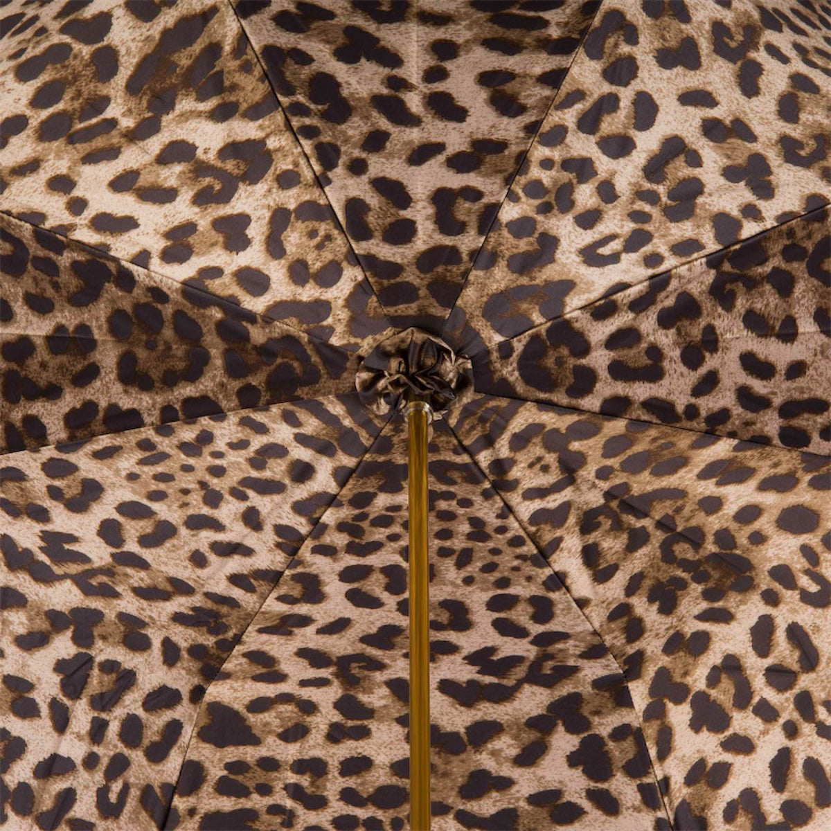 Inside of the canopy: leopard print in dark brown on a sand ground