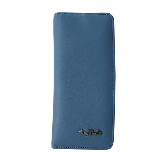 Tony Perotti Contatto 2701Z+rfid baby light blue RFID wallet — front view