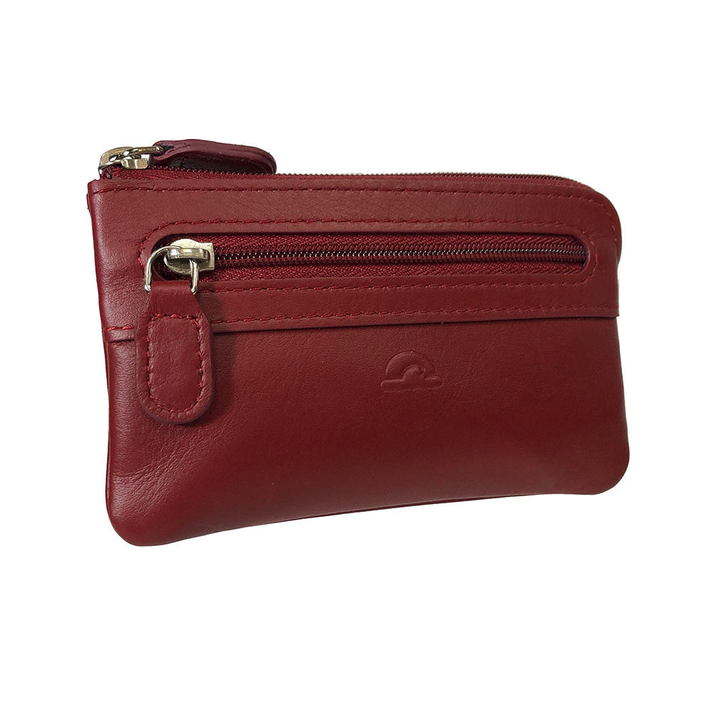 Tony Perotti New Rainbow 359S rosso — the pouch at an angle, showing the front zip pocket and the embossed Tony Perotti turtle