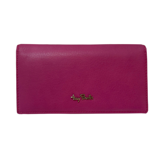 Tony Perotti Contatto 2770+rfid dalia women's fuchsia RFID flap wallet — front view