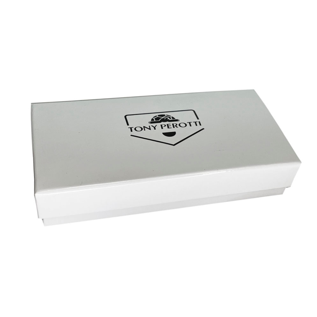 Tony Perotti Contatto 2376 — the white branded Tony Perotti gift box the key pouch comes in