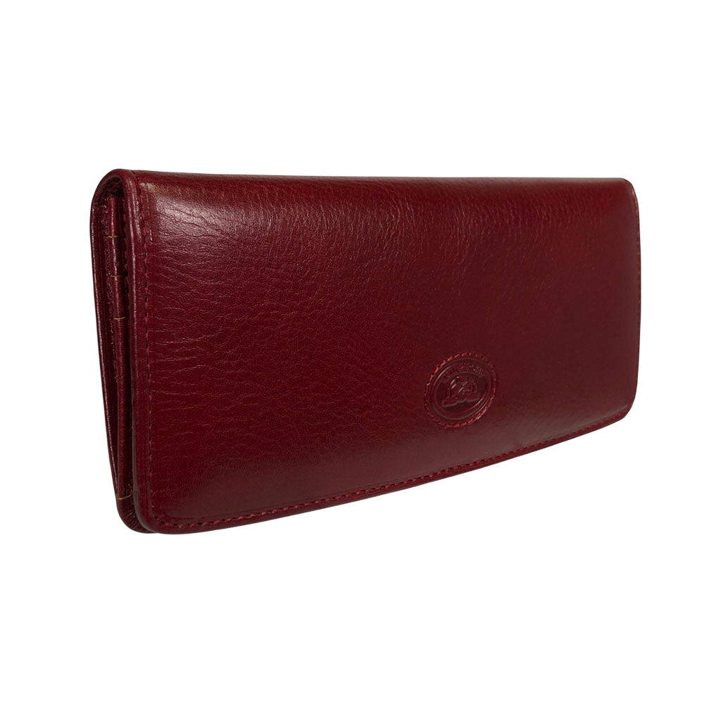 Tony Perotti red women's wallet — closed side view