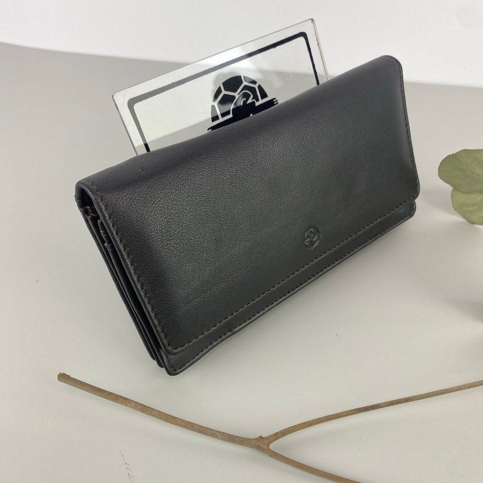 Tony Perotti Women’s Brown Leather Large Flap Wallet — Cortina 5072 Moro