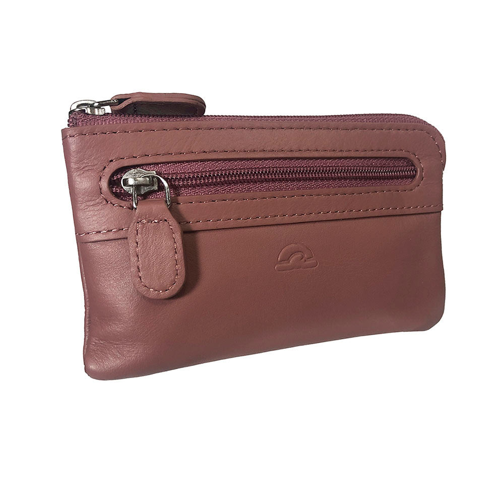 Tony Perotti New Rainbow 359S rosa antico — the pouch at an angle, showing the front zip pocket and the embossed Tony Perotti turtle
