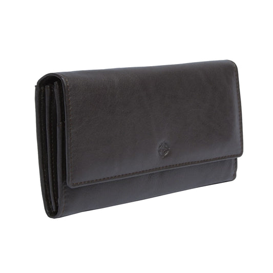 Tony Perotti Women's Brown Leather Flap Wallet — Cortina 5048 Moro