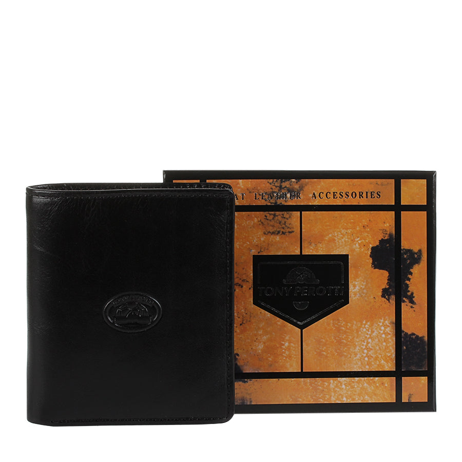 Wallet men's leather black Tony Perotti Italico 1165 nero