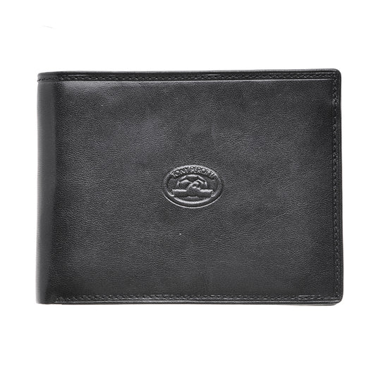 Wallet men's leather black Tony Perotti Italico 1656 nero