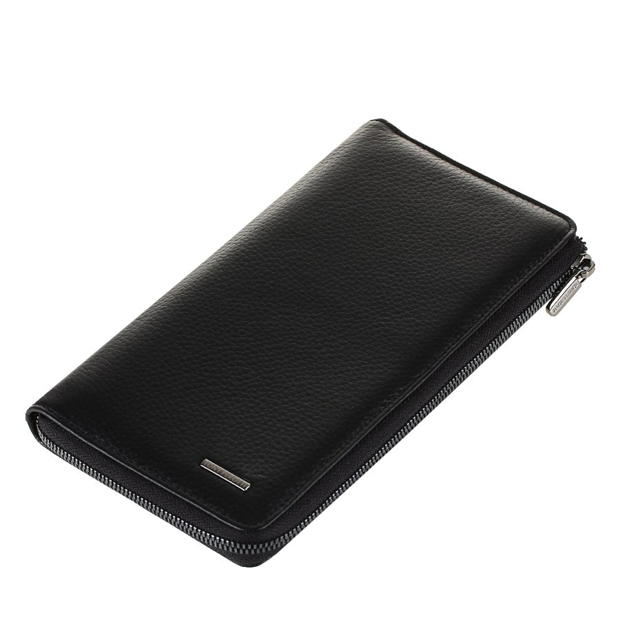 Wallet men's black leather zipped Tony Perotti New Contatto 2598 nero