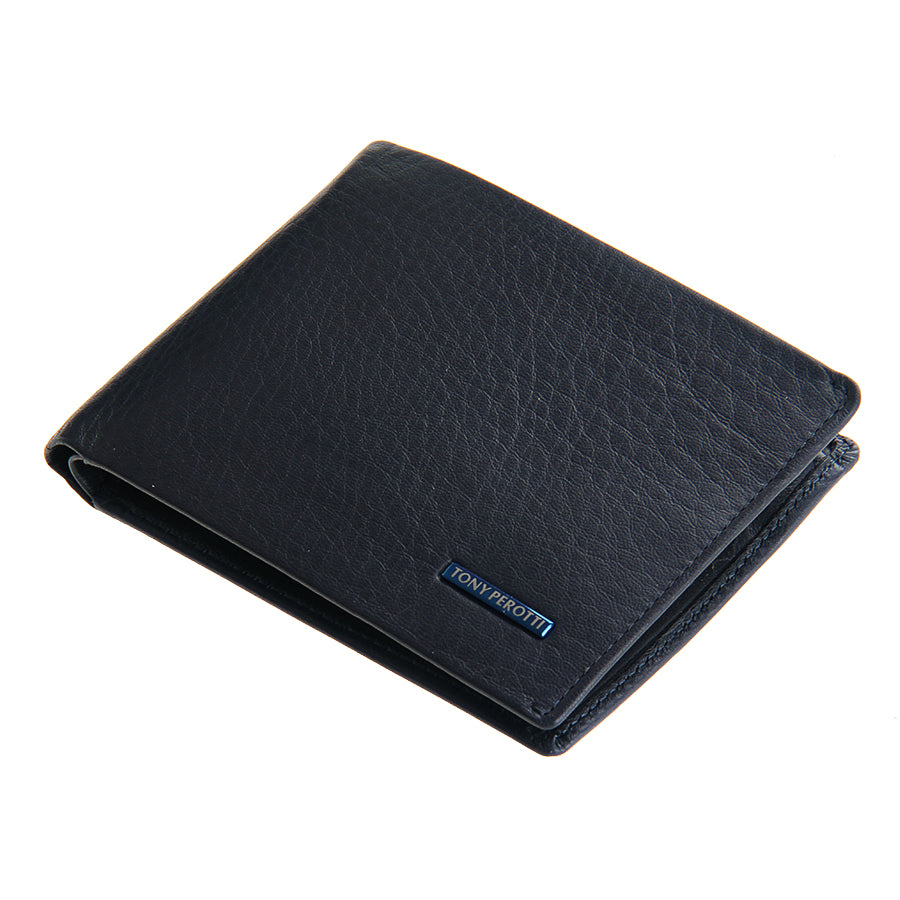 Portemonnee heren leer met RFID bescherming blauw Tony Perotti New Contatto 3594 navy