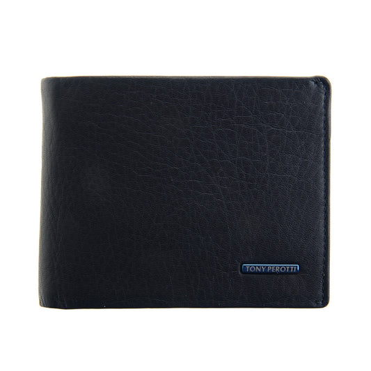 Wallet men's leather with RFID protection blue Tony Perotti New Contatto 3594 navy