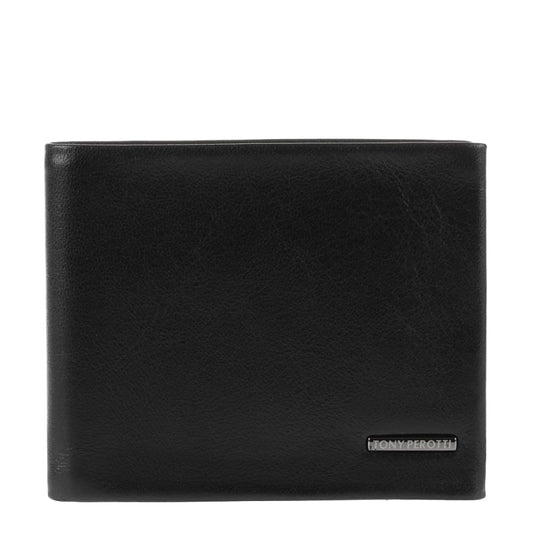 Wallet men's black leather with RFID protection Tony Perotti New contatto 3538 nero