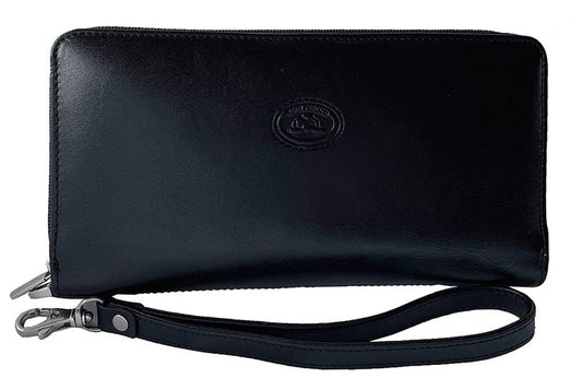 Clutch bag men's leather black Tony Perotti Italico 9770 nero